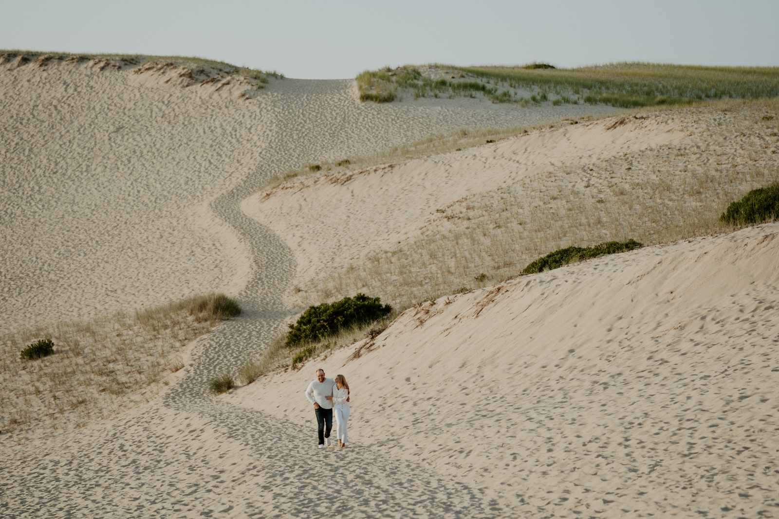 engagement session at sand dunes in Cape Cod