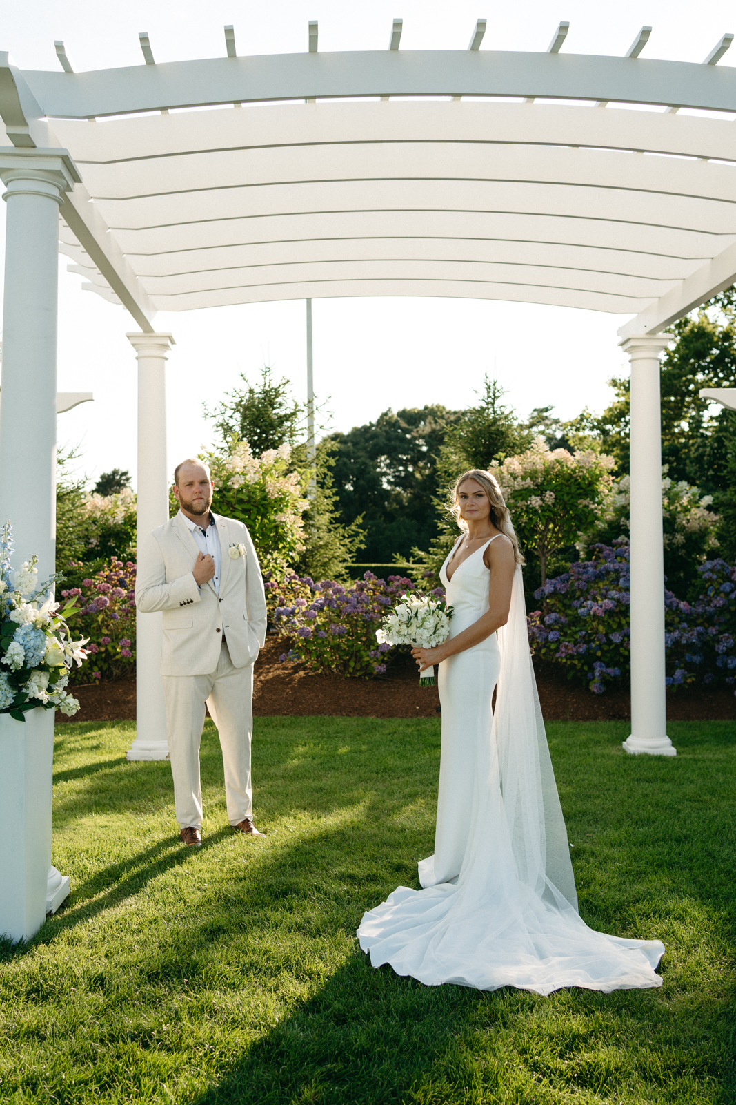 bride and groom portraits at Ocean Edge Resort Dennis wedding venue