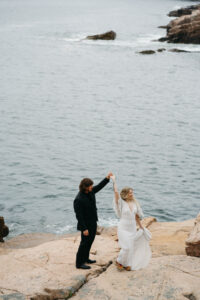 adventure elopement in Acadia National Park, Maine