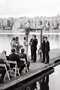 New Hampshire lake view wedding photos
