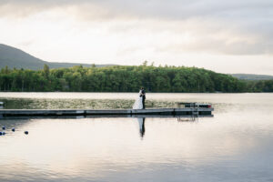 New Hampshire lake view wedding photos
