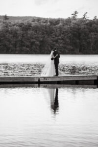New Hampshire lake view wedding photos