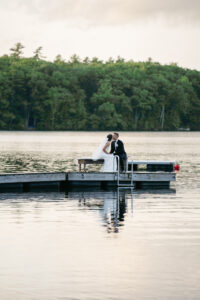 New Hampshire lake view wedding photos