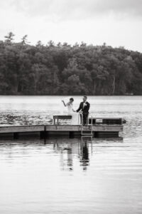 New Hampshire lake view wedding photos