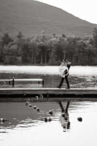 New Hampshire lake view wedding photos