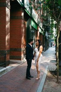editorial city engagement session in downtown Providence Rhode Island