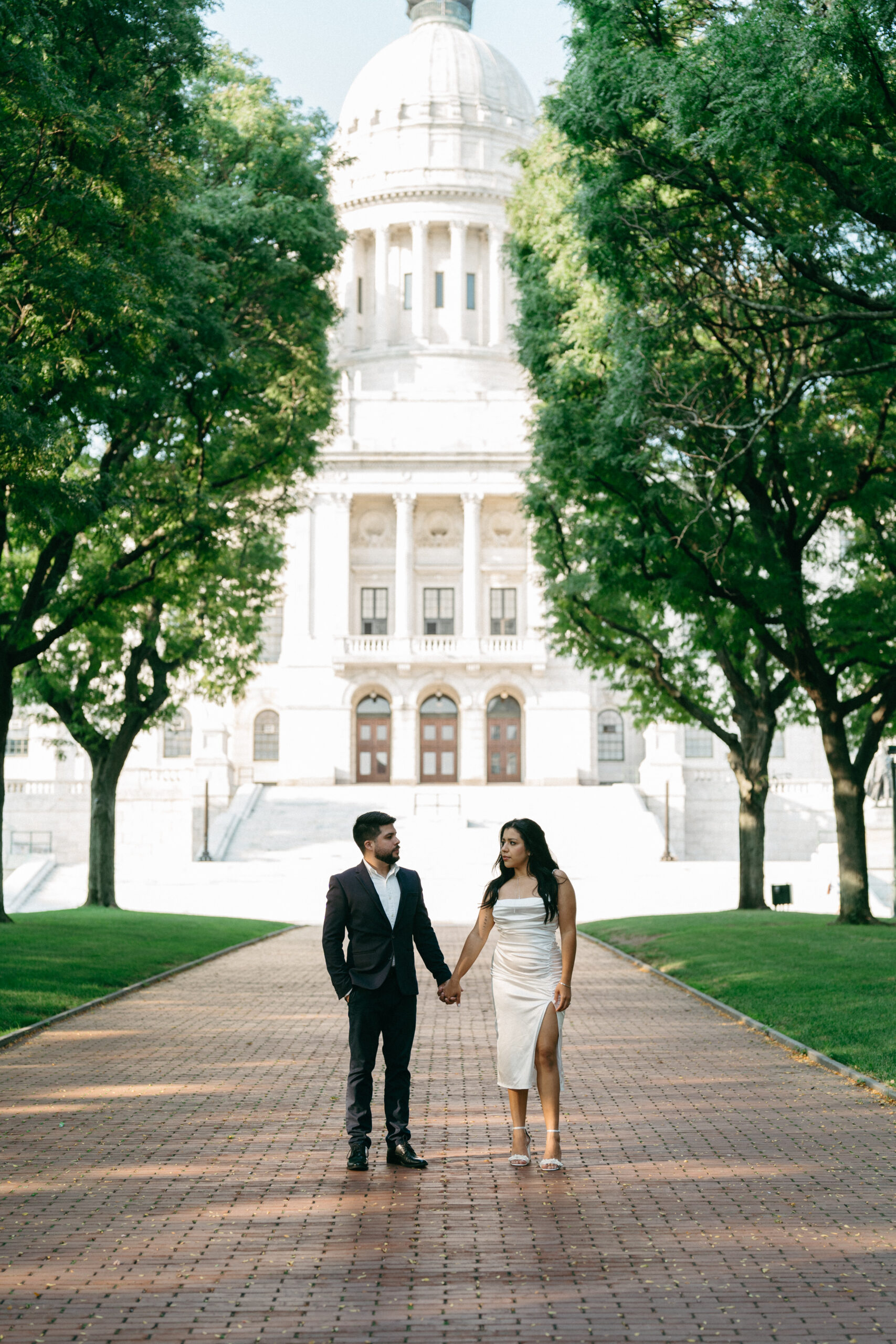 editorial city engagement session in downtown Providence Rhode Island