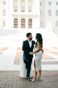 editorial city engagement session in downtown Providence Rhode Island