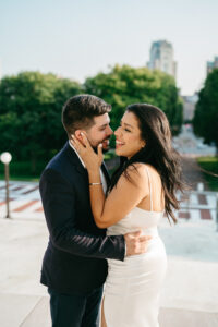 editorial city engagement session in downtown Providence Rhode Island