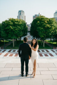 editorial city engagement session in downtown Providence Rhode Island