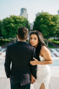 editorial city engagement session in downtown Providence Rhode Island