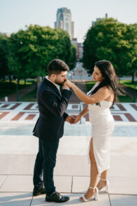 editorial city engagement session in downtown Providence Rhode Island