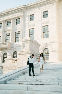editorial city engagement session in downtown Providence Rhode Island