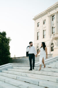 editorial city engagement session in downtown Providence Rhode Island